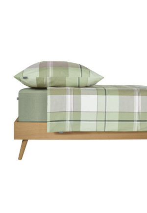 Bed linen set two-piece Renforcé green chequered - SCHIESSER Home