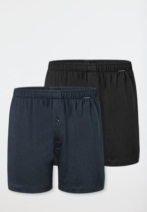 Boxershorts 2er-Pack Jersey schwarz/petrol - Boxershorts Multipacks