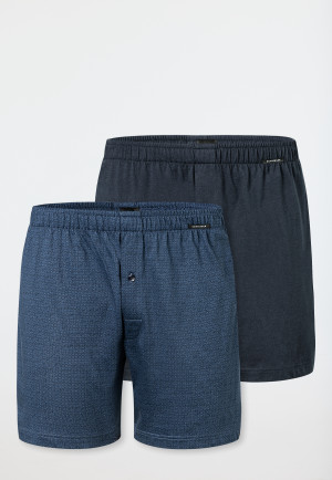 Boxershorts 2er-Pack Jersey uni gemustert - Boxershorts Multipack