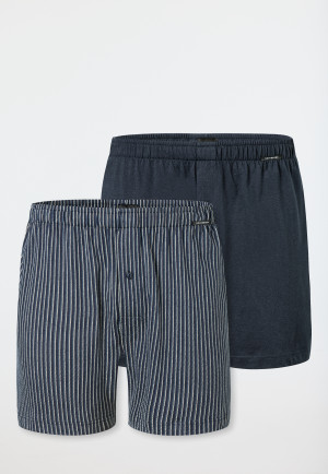 Boxershorts 2er-Pack Jersey uni gemustert - Boxershorts Multipacks