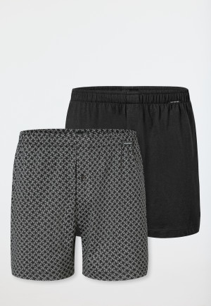 Boxer shorts 2-pack jersey plain patterned paper airplane brown - Boxer shorts multipacks