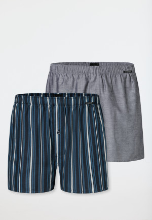 Boxer shorts 2-pack woven fabric stripes multi-colored - Boxer shorts Multipack