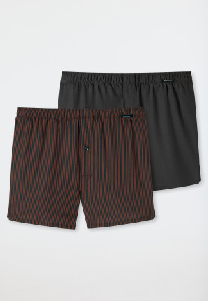 Confezione da 2 boxer in tessuto tramato in tinta unita a righe, multicolore - Boxershorts Multipacks