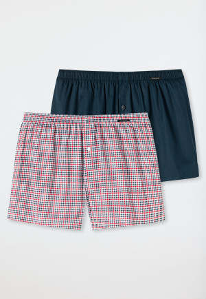 Boxershorts 2er-Pack Webware uni kariert mehrfarbig - Fun Prints