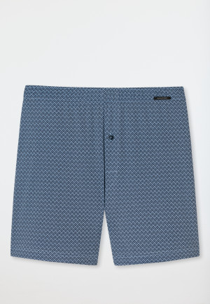 Boxer shorts fine interlock patterned air/dark blue - Fine Interlock