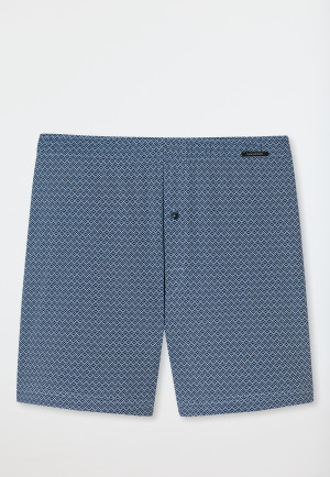 Boxershort fijne interlock patroon hemelsblauw/donkerblauw - Fine Interlock