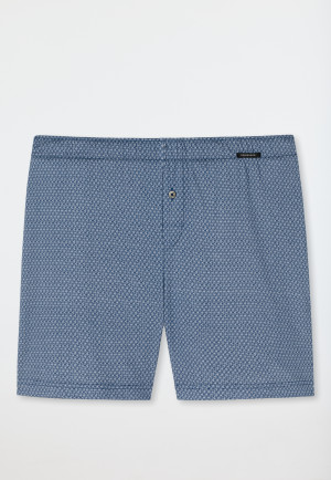 Boxer shorts fine interlock patterned blue - Fine Interlock
