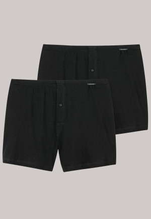 Boxershorts Jersey 2er-Pack uni schwarz - selected! premium