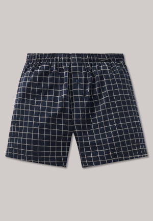 Boxershorts Jersey dunkelblau kariert - Dark Sapphire