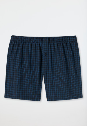 Boxershorts Jersey dunkelblau karierte - Cotton Casuals