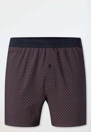 Boxershorts Organic Cotton gemustert rotbraun - Comfort Fit