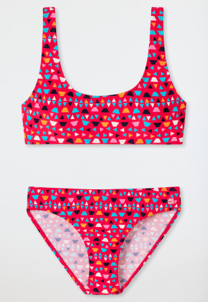 Bustier-Bikini Wirkware recycelt LSF40+ gefüttert Ethno rot - Nautical Chica