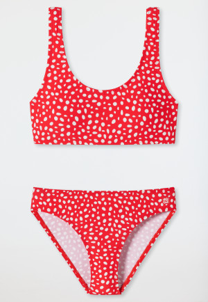 Bustier-Bikini Wirkware recycelt LSF40+ gefüttert Punkte rot - Diver Dreams