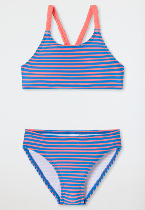 Bustier-Bikini Wirkware recycelt LSF40+ Streifen aquarium - Aqua