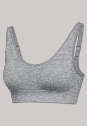 Brassière sans couture gris argenté avec des coussinets amovibles - Active Mesh Light