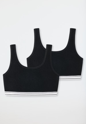 Brassières en lot de 2 Coton bio noir - 95/5