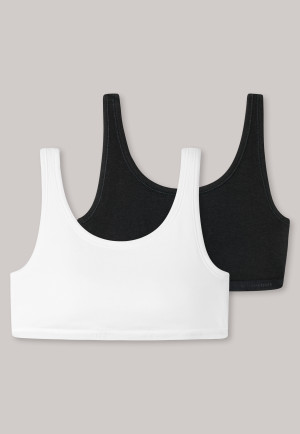 Bustini in confezione da 2 cotone biologico bianco / nero - 95/5