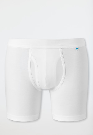 Boxer cycliste ouverture blanc - Long Life Cotton