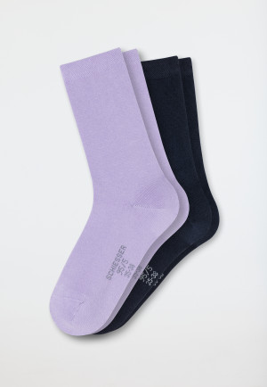 Damensocken 2er-Pack Organic Cotton lavendel/nachtblau - 95/5