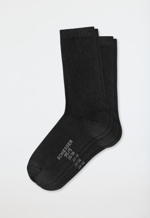 Confezione da 2 paia di calzini da donna in cotone biologico, nero - 95/5