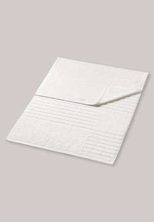 Serviette de douche texturée blanc crème 70 x 140 cm