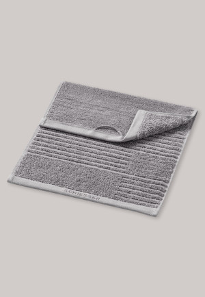 Guest towel textured silver 30 x 50
