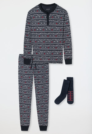 Pyjama & Sokken Winterse print Cadeauset - X-Mas