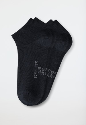 Men's sneaker socks 2-pack organic cotton black - 95/5