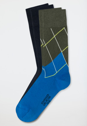 Men's socks 2-pack multi-colored geometric pattern - Long Life Cool
