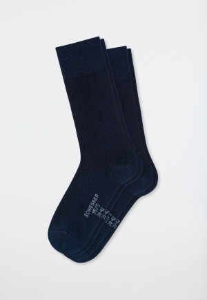 Confezione da 2 paia di calzini da uomo in cotone biologico, blu notte - 95/5
