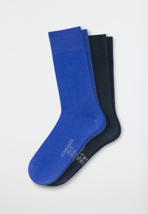 Chaussettes pour homme lot de 2 coton bio bleu roi/bleu nuit - 95/5