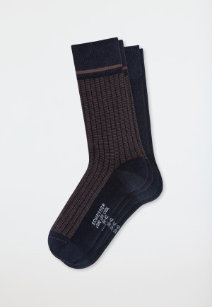 Men's socks 2-pack Pima cotton navy - Long Life Cool