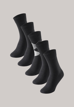 Men's socks in a 5-pack stay fresh diamond black - Bluebird