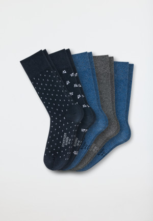 Herrensocken 5er-Pack stay fresh uni gemustert mehrfarbig - Bluebird
