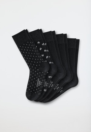 Chaussettes pour homme lot de 5 stay fresh uni imprimé noir - Bluebird