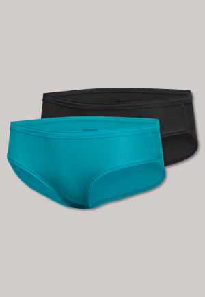 Hipster brief 2-pack ultra lightweight turquoise/black - Active Mesh Light