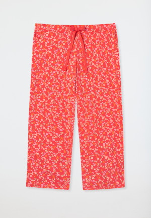 Pants 3/4-length flowers red - Mix+Relax