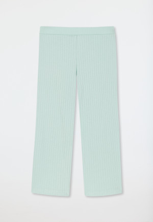 Pants 3/4-length interlock organic cotton ribbed look mint - Mix+Relax