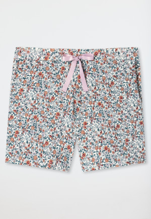 Pantaloni corti in modal con stampa floreale color vaniglia - Mix + Relax