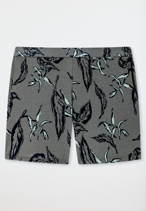 Pantaloni corti in modal con tasche, stampa di foglie, multicolore - Mix+Relax