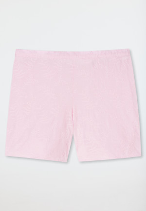 Pantaloncini in tessuto ricamato di colore lilla - Mix + Relax