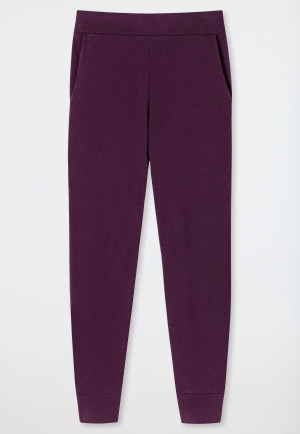 Pants long double rib brushed plum - Mix & Relax