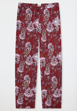 Hose lang dunkelrot gemustert - Mix+Relax