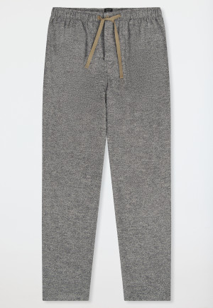 Hose lang Flanell dunkelgrau-meliert - Mix+Relax