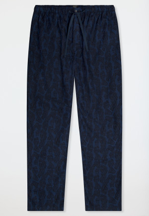 Hose lang Flanell Paisley nachtblau - Mix+Relax