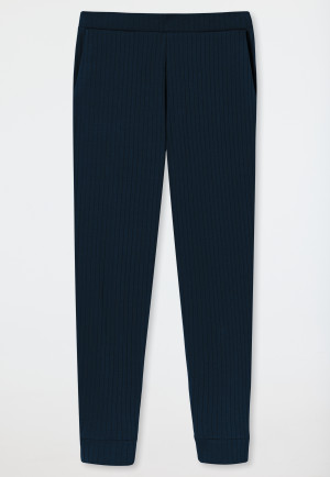 Hose lang Interlock Organic Cotton Bündchen nachtblau - Mix+Relax