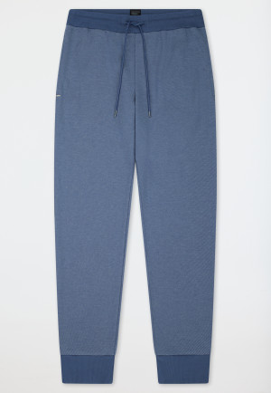 Langere broek met jacquardmanchetten in faded denim - Mix+ Relax
