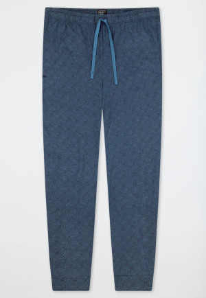 Broek lange jersey manchetten atlantisch blauw patroon - Mix+ Relax