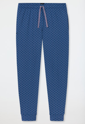 Broek lange jersey manchetten blauwgrijs patroon - Mix+ Relax