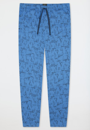Long nautical printed indigo pants - Mix+Relax
